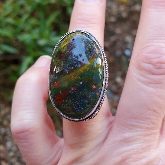 New Bloodstone 925 Silver Ring. - Picture 4 of 14
